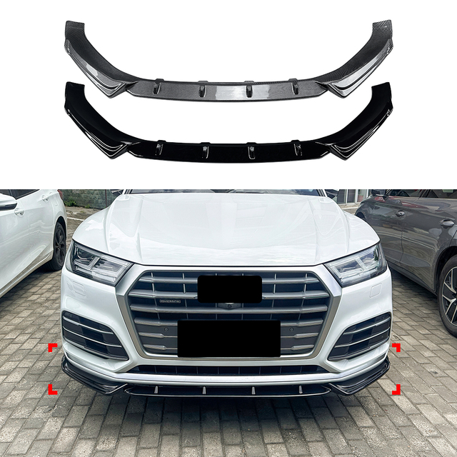 AMP-Z الأمامي الشفة الشفة spiltter لـ Audi Q5 Fy Pre-Facelift Sline 2018-2020