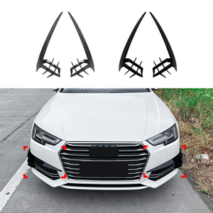 Front Bumper Fins Spoiler Canards For Audi A4 B9 Sline 2017-2019