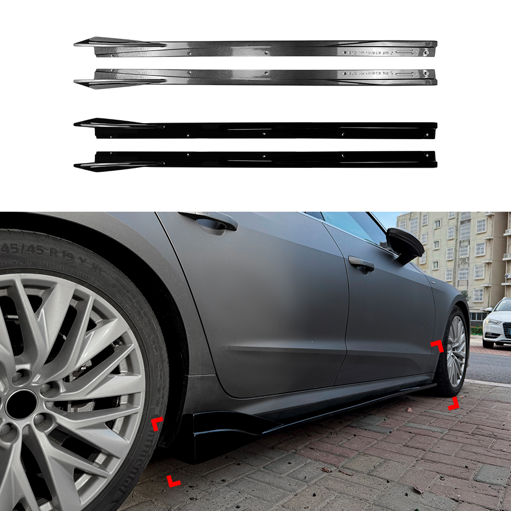 AMP-Z Side Skirt Rocker Panel Splitter Lip For Audi A7 S7 C8 2019+