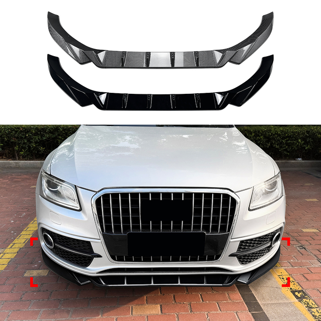 AMP-Z Front Bumper Lip Spiltter For Audi Q5 8R Sline Facelift SQ5 2013-2016