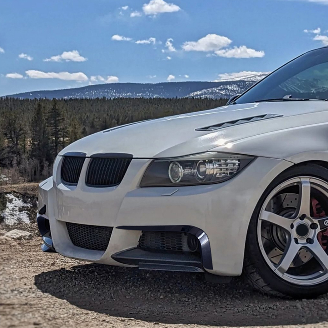 AMP-Z Front Bumper Fins Spoiler Canards For BMW 3 Series E90 Pre-facelift M-Tech 2005-2008