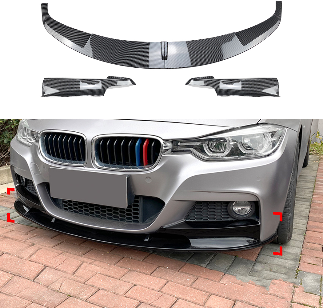 AMP-Z Front Bumper Lip Spiltter Front Side Splitter Sticker For BMW 3 Series F30 F31 M Pack 2013-2019