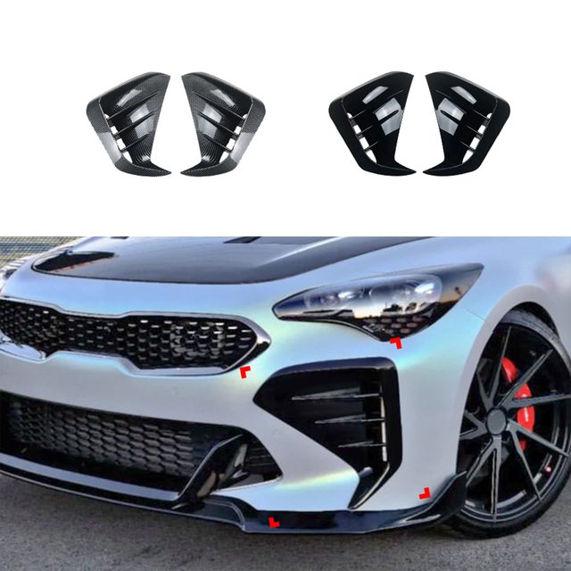 AMP-Z Front Pumper Fins Clanards لـ Kia Stinger 2018+