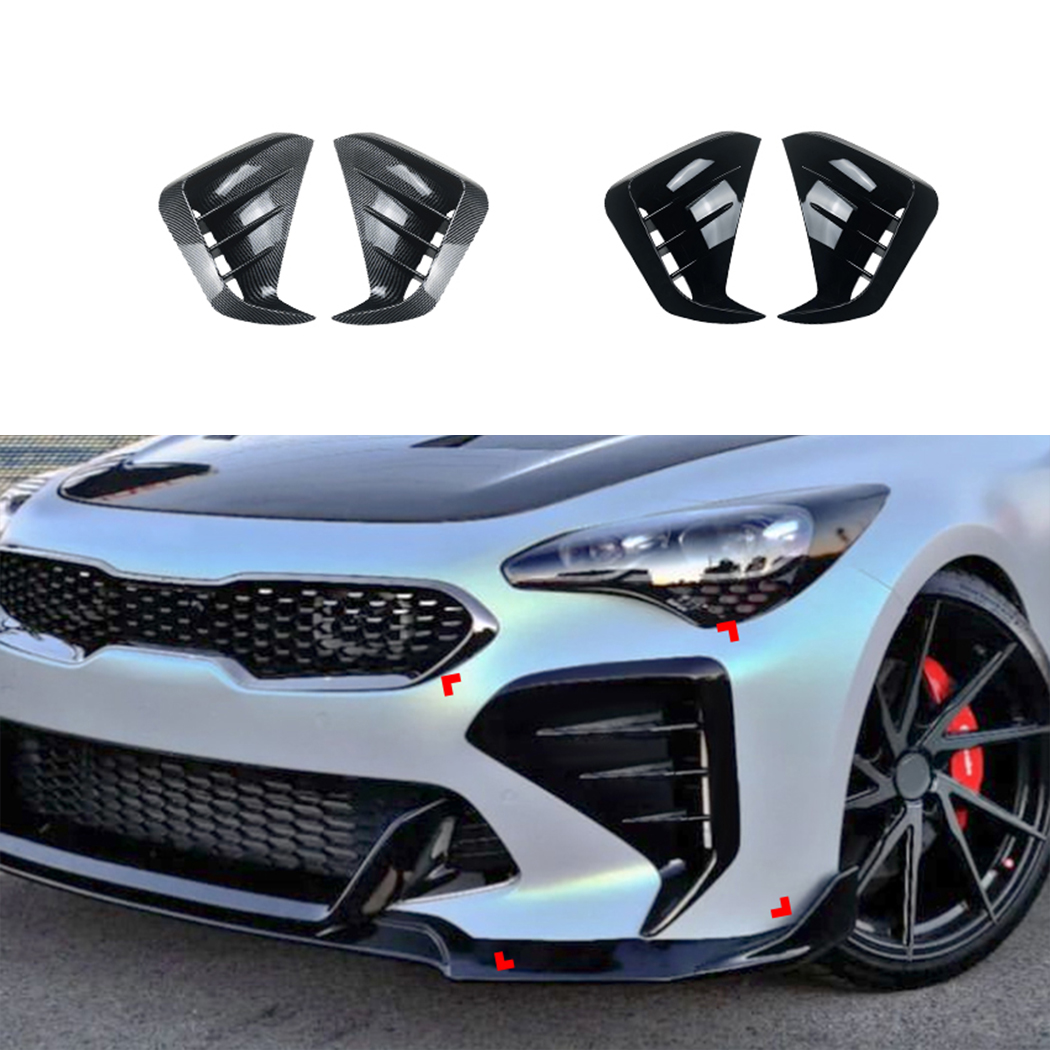 AMP-Z Front Bumper Fins Spoiler Canards For Kia Stinger 2018+