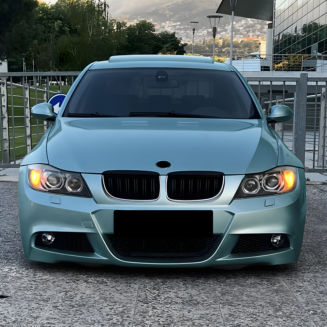 AMP-Z Front Bumper Grille Grill With Lights For BMW 3 Series E90 E91 Pre-facelift 2005-2008