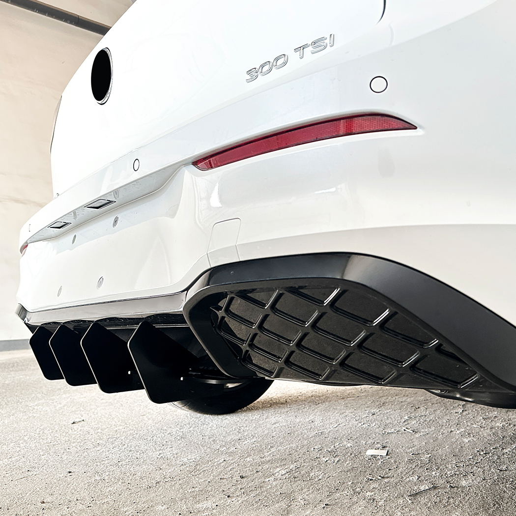 AMP-Z Rear Bumper Spoiler Diffuser Valance Lip For VW Volkswagen Golf MK8 8.5 Rline 2024+