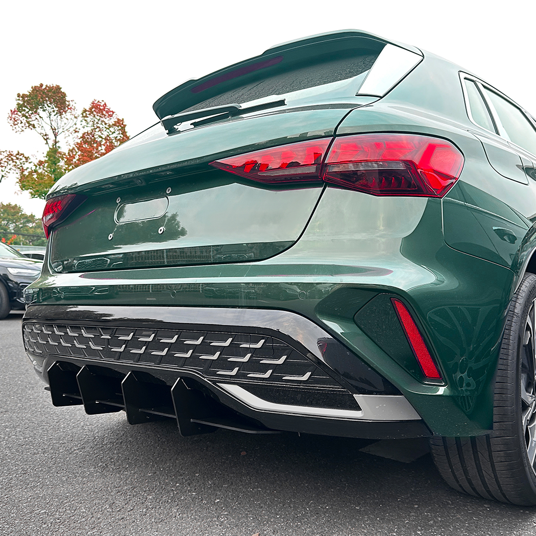 AMP-Z Rear Bumper Spoiler Diffuser Valance Lip For Audi A3 8Y Sline Facelift Hatchback 2025+