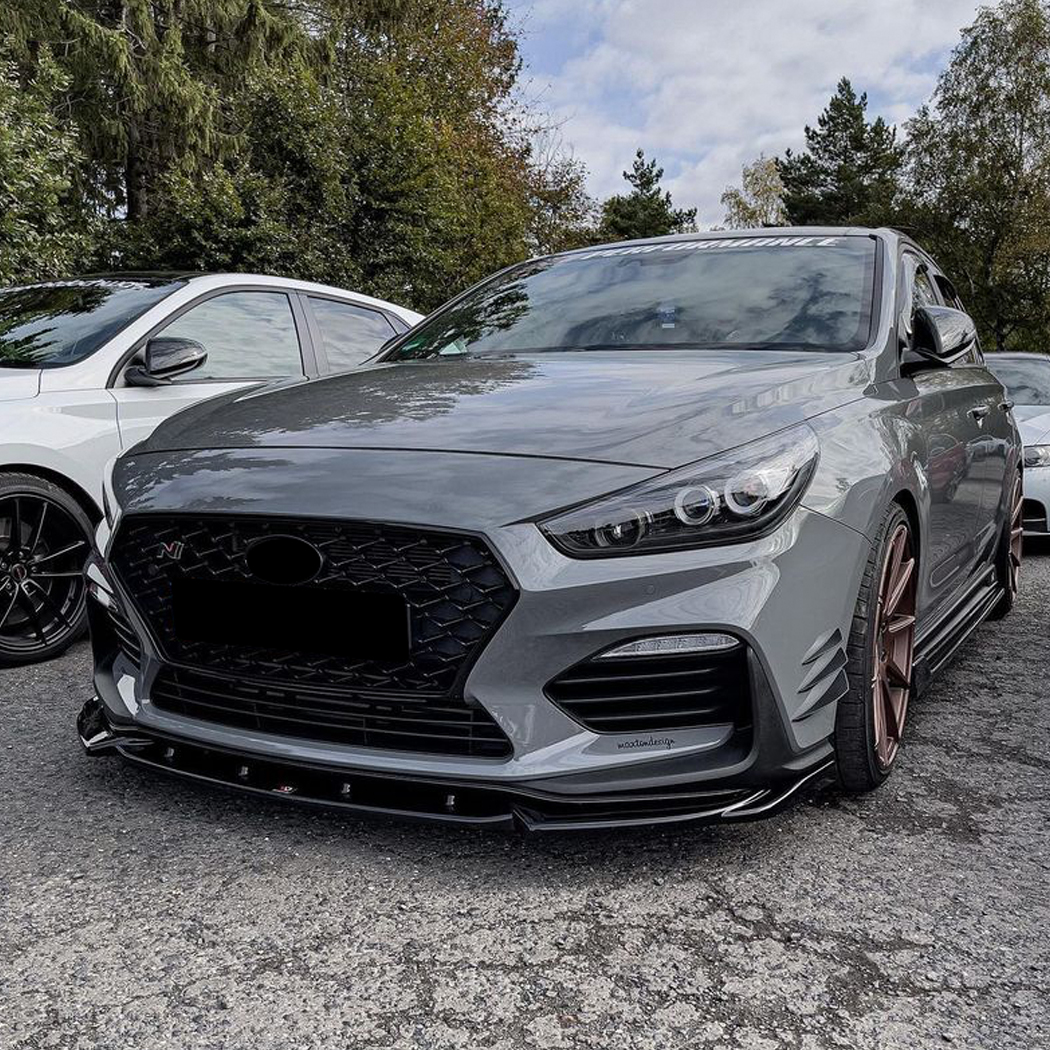 AMP-Z Front Bumper Lip Spiltter For Hyundai I30N MK3 MK3.5 2017-2020+