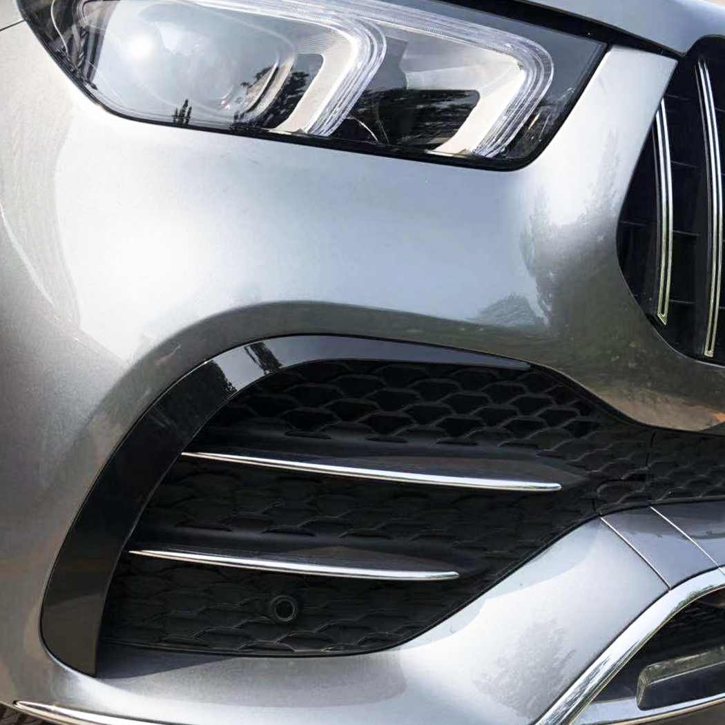 AMP-Z Front Bumper Fins Spoiler Canards For Mercedes Benz GLE Class W167 C167 Pre-facelift AMG-Line 2019-2023