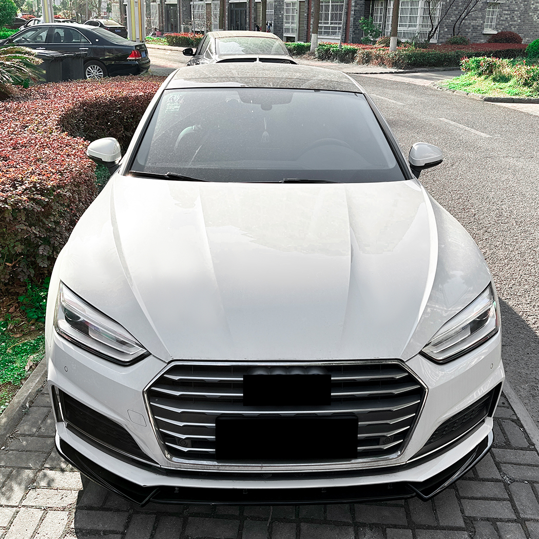 AMP-Z Front Bumper Lip Spiltter Black For Audi A5 Sline S5 F5 Pre-Facelift 2017-2020