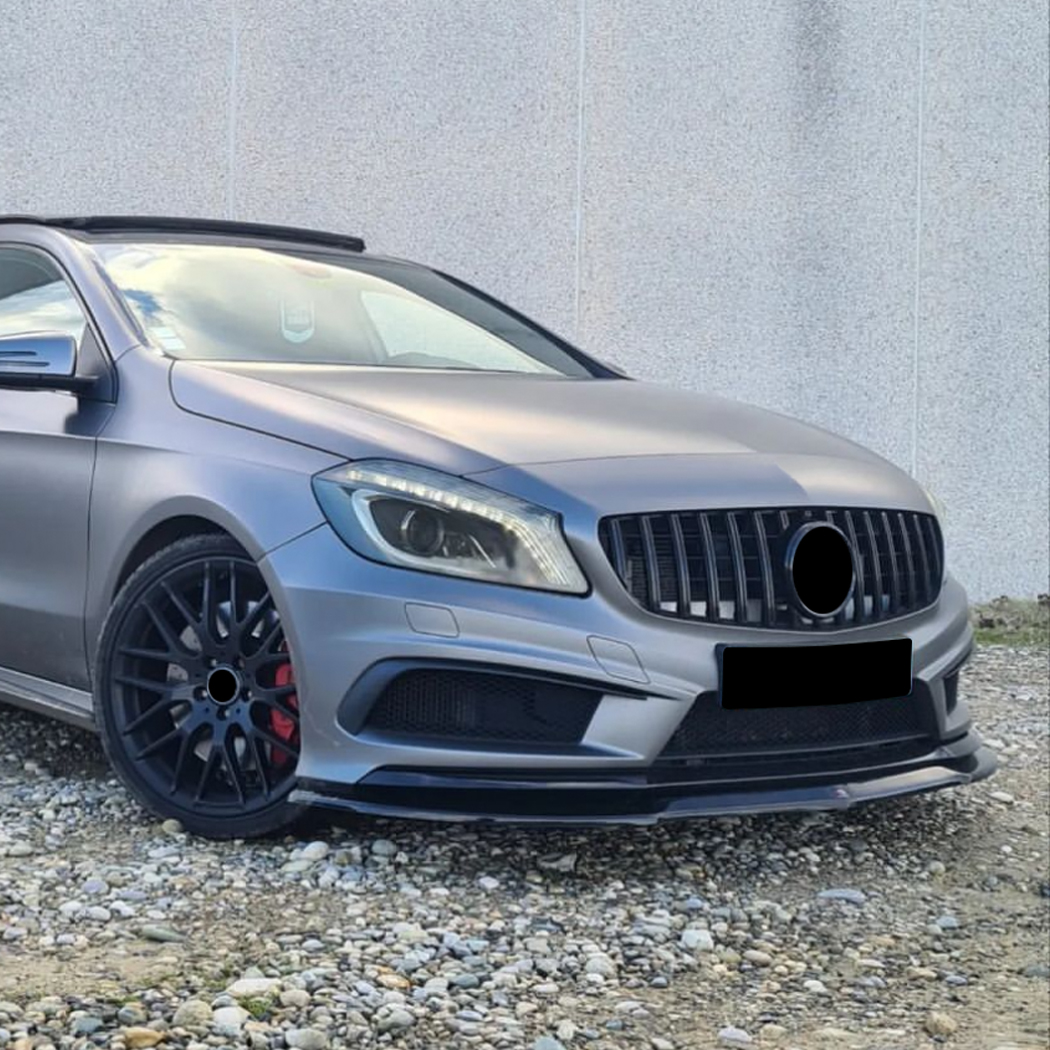 AMP-Z Front Bumper Lip Spiltter For Mercedes Benz A Class W176 AMG Line 2013-2018
