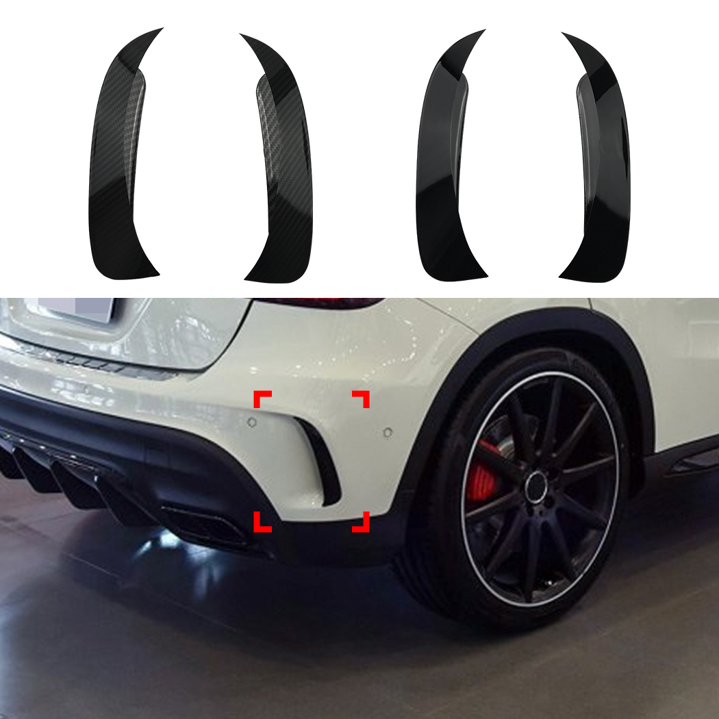 AMP-Z Rear Bumper Fins Spoiler Canards For Mercedes Benz GLA Class X156 AMG-Line 2014-2019