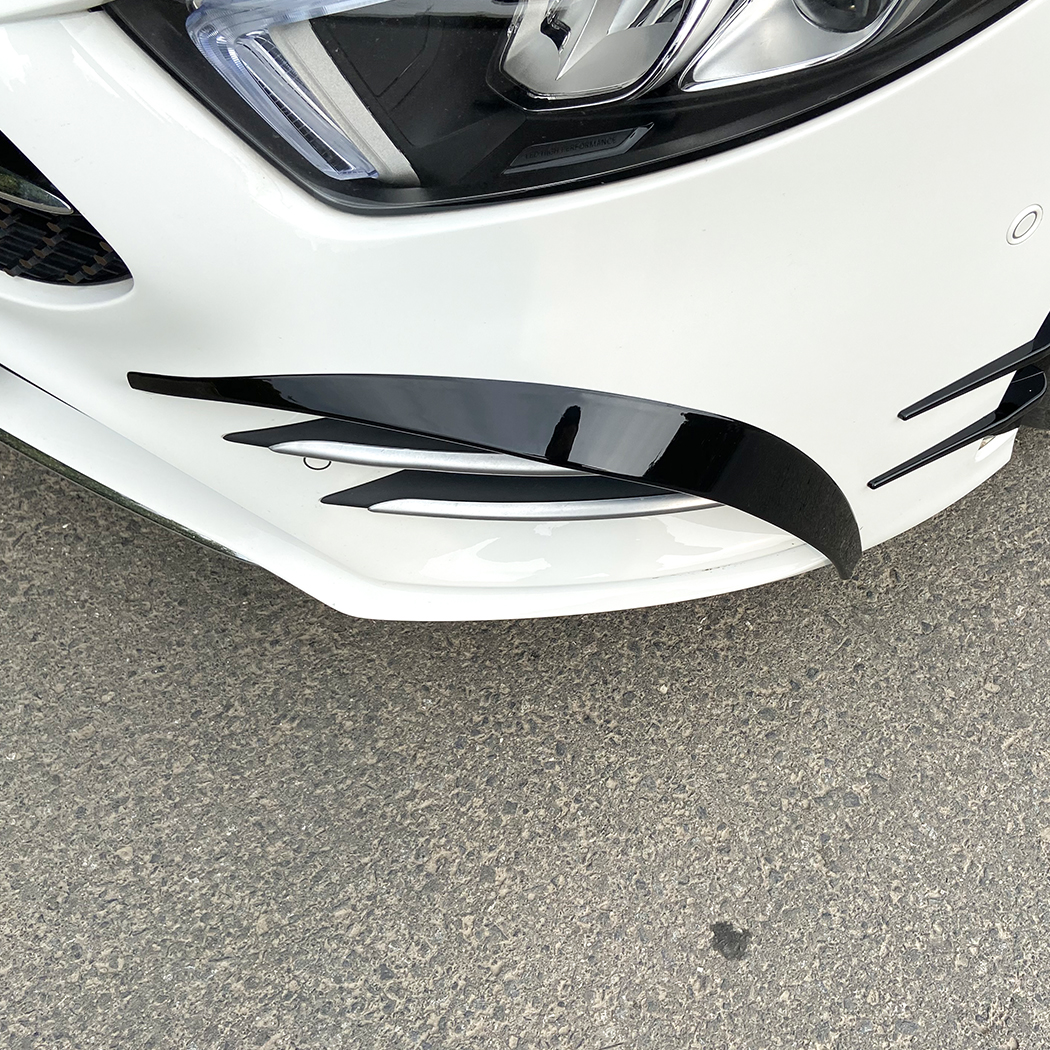 AMP-Z Front Bumper Fins Spoiler Canards For Mercedes Benz A Class W177 Hatchback/Sedan AMG Line 2018+