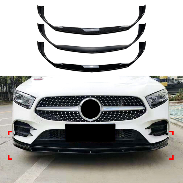 AMP-Z الأمامي الشفاه الشفاه spiltter لـ Mercedes Benz A Class W177 AMG Line 2018+