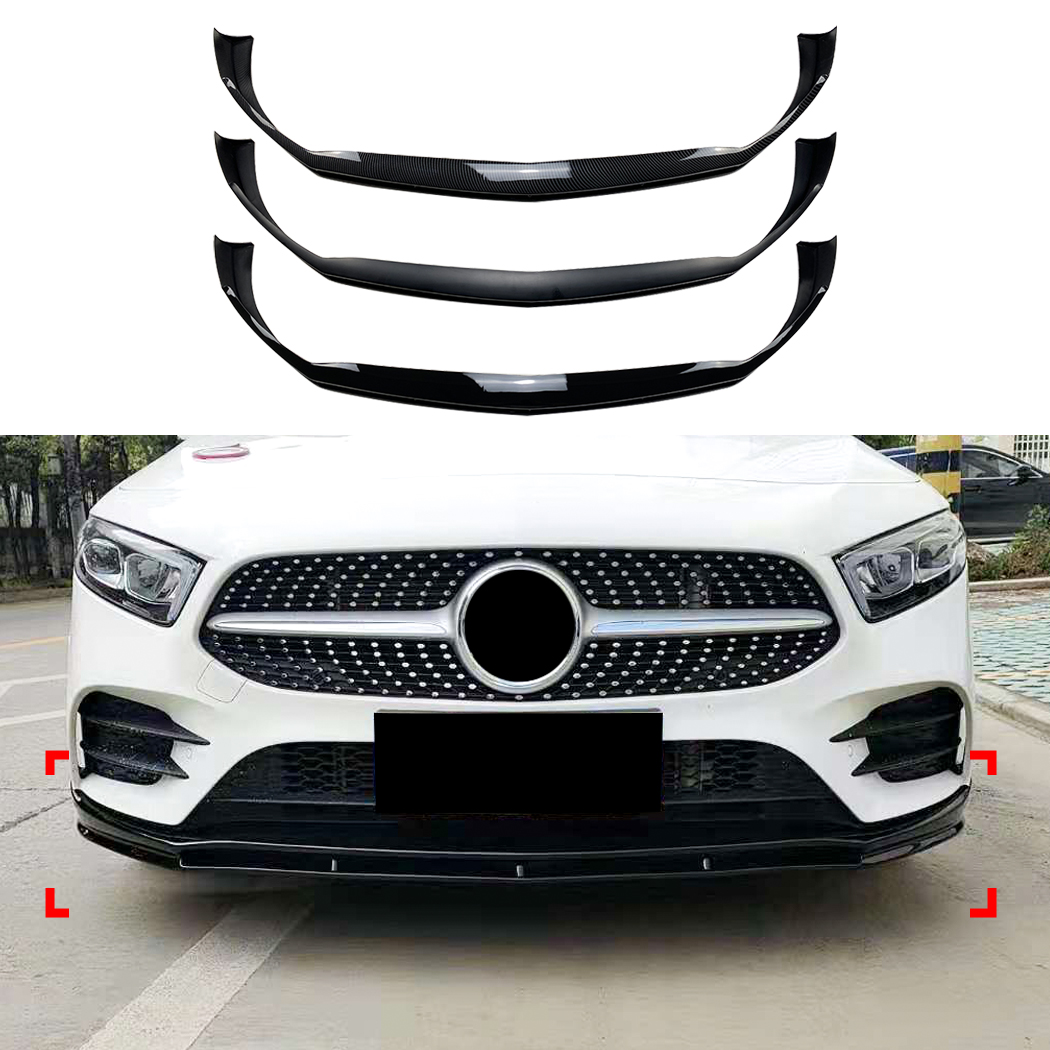 AMP-Z Front Bumper Lip Spiltter For Mercedes Benz A Class W177 AMG Line 2018+