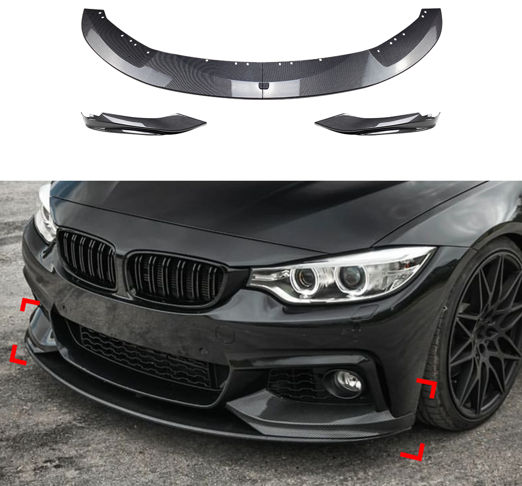 AMP-Z Front Bumper Lip Spiltter For BMW 4 Series F32 F33 F36 M Sport 2014-2020