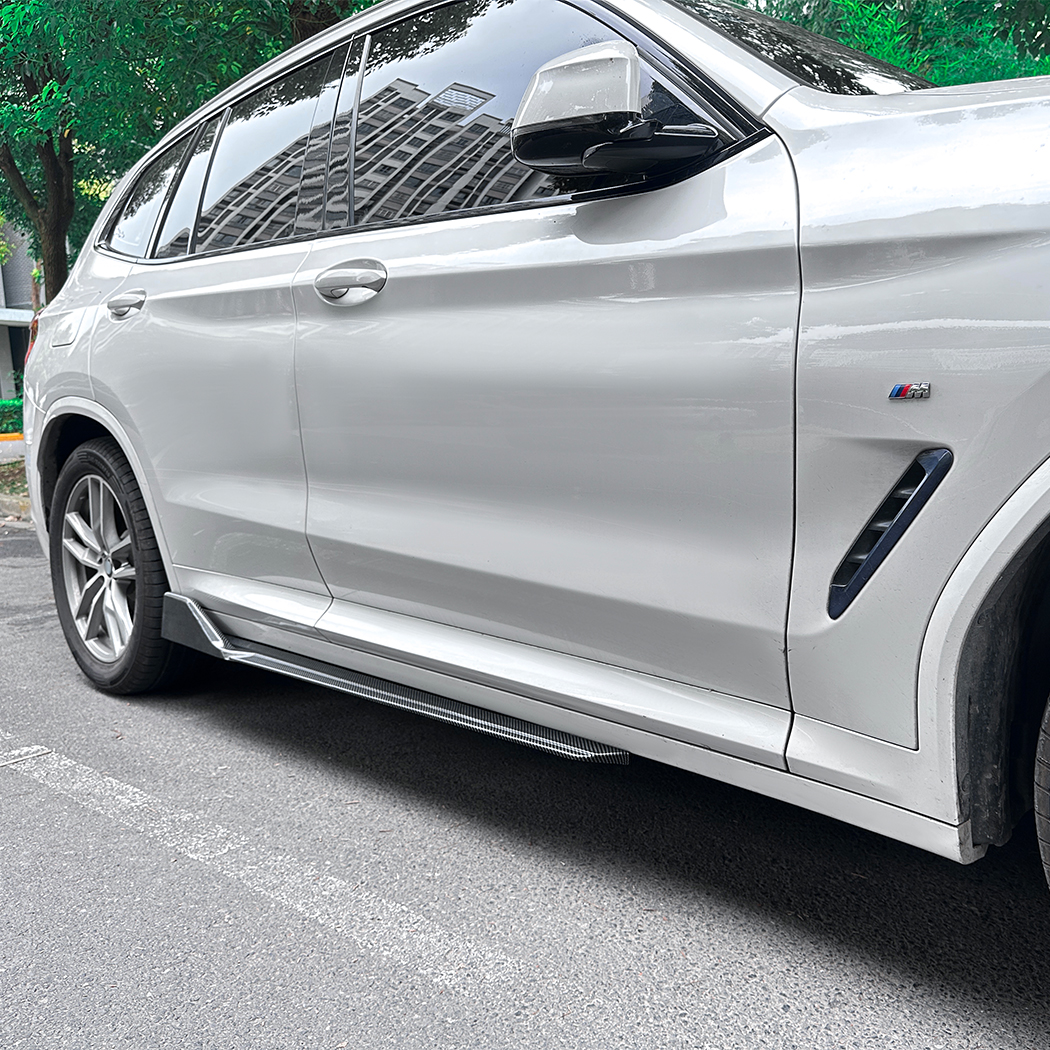 AMP-Z Side Skirt Rocker Panel Splitter Lip For BMW X3 G01 X4 G02 M Sport 2018-2024