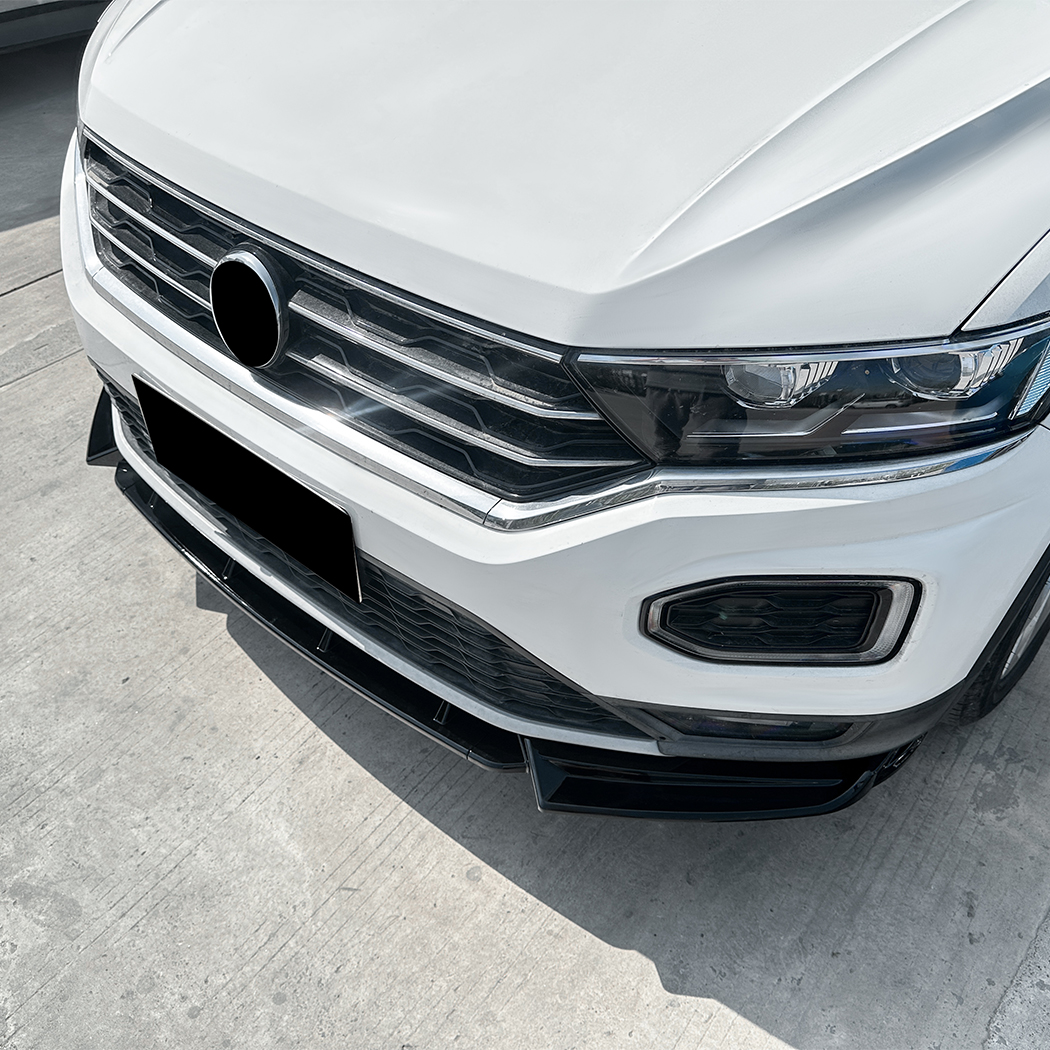 AMP-Z Front Bumper Lip Spiltter Black For VW Volkswagen T-Roc Standard 2018-2022