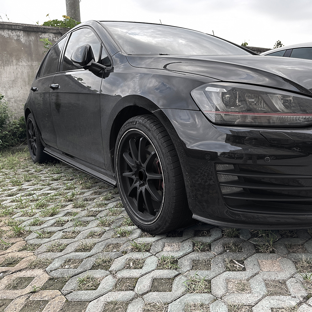 AMP-Z Side Skirt Rocker Panel Splitter Lip For VW Volkswagen Golf MK7 7.5 GTI R GTD GTE 2013-2019