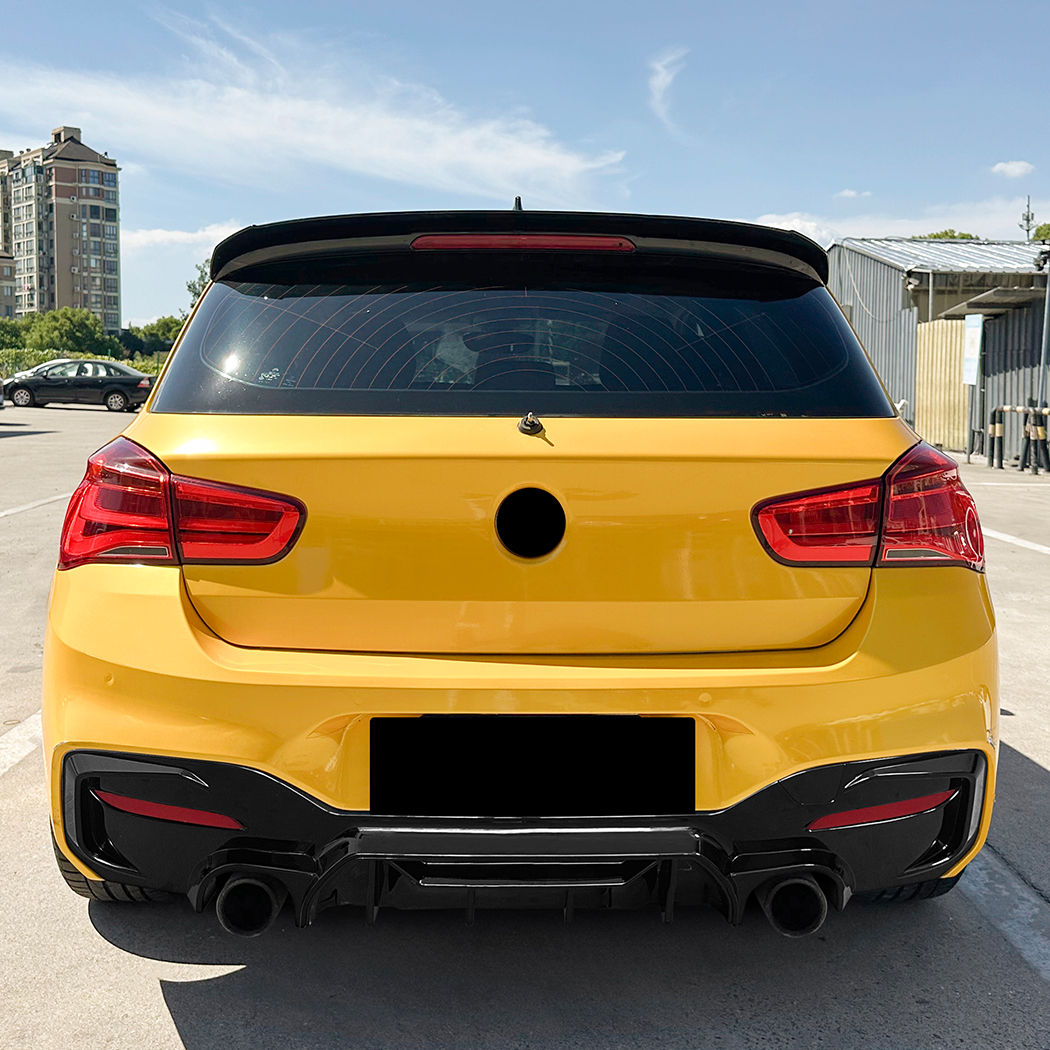 AMP-Z Rear Bumper Spoiler Lip Black For BMW 1 Series F20 F21 LCI M Sport 2015-2019