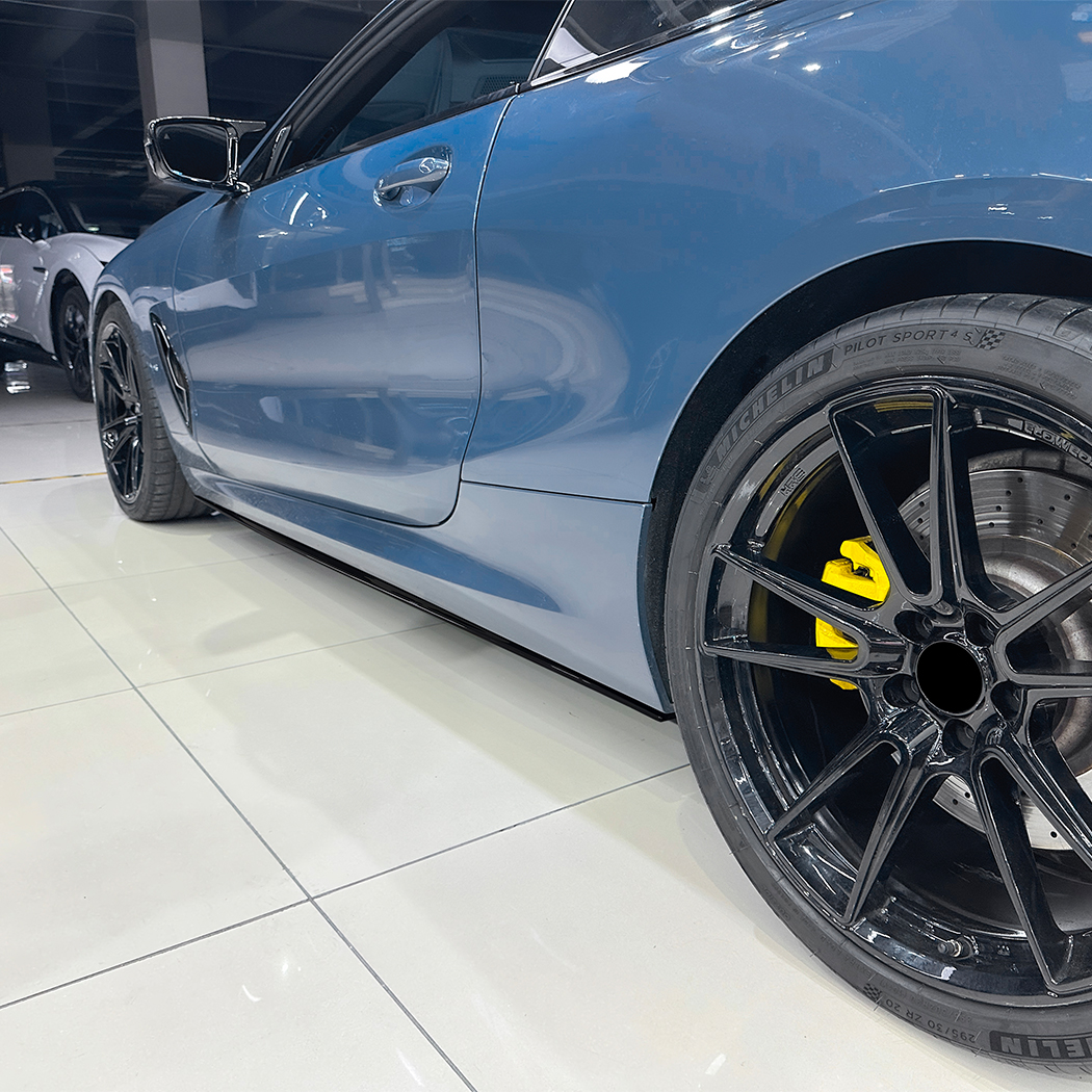AMP-Z Side Skirt Rocker Panel Splitter Lip For BMW 8 Series Coupe G14 G15 M Sport 2019+