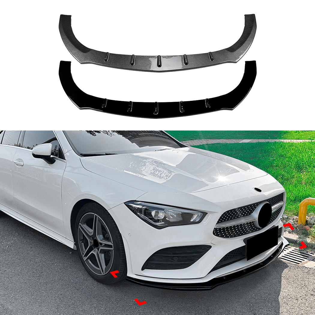 AMP-Z Front Bumper Lip Spiltter For Mercedes Benz CLA Class C118 X118 Pre-Facelift AMG Line 2020-2023