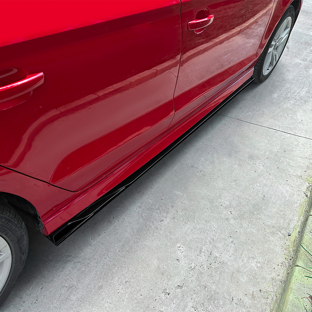 AMP-Z Side Skirt Rocker Panel Splitter Lip For Audi A3 8V Sline 2014-2020