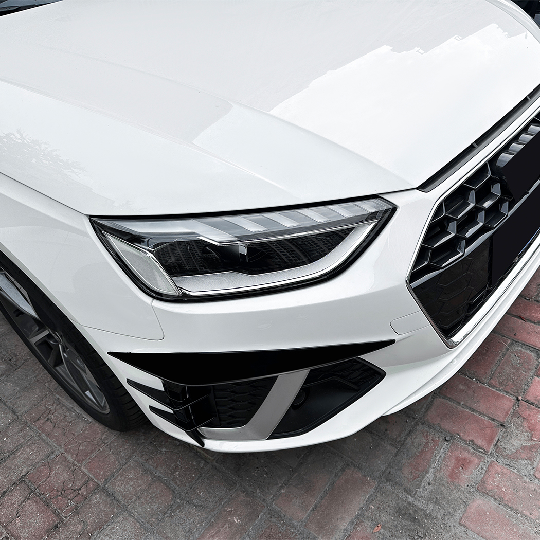 AMP-Z Front Bumper Fins Spoiler Canards For Audi A4 B9.5 Sline 2020-2024