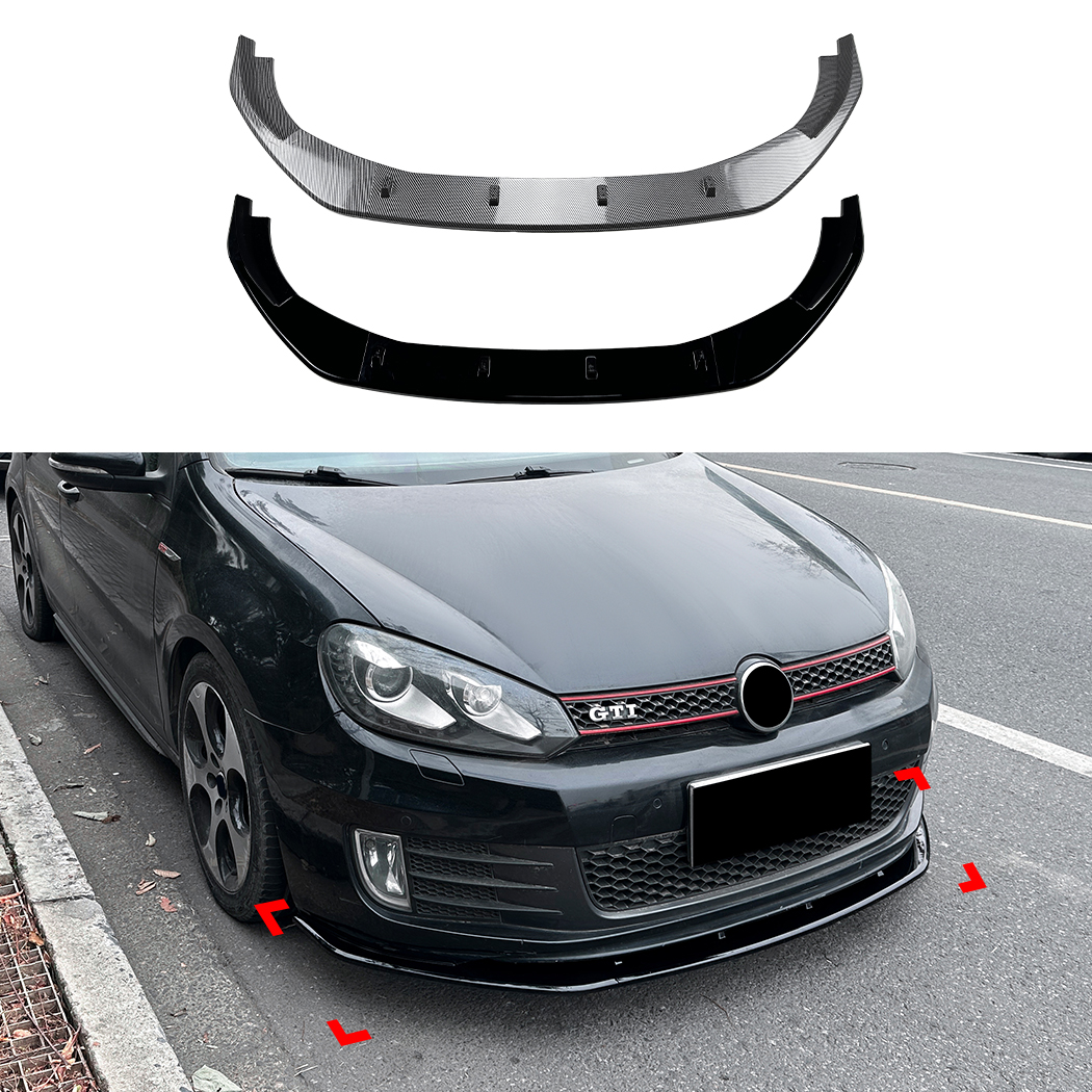 AMP-Z Front Bumper Lip Spiltter For VW Volkswagen Golf MK6 GTI 2008-2021