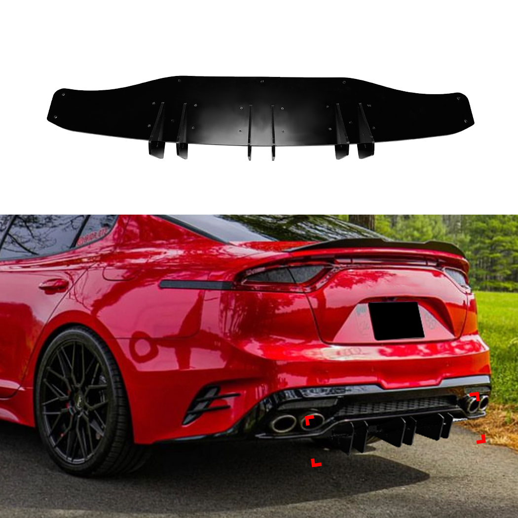 AMP-Z Rear Bumper Short Spoiler Diffuser Valance Lip For Kia Stinger 2018-2020