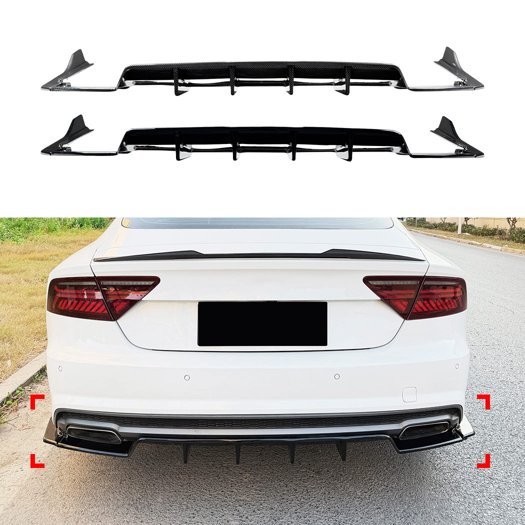 AMP-Z Rear Bumper Spoiler Lip For Audi A7 C7 Facelift 2015-2017