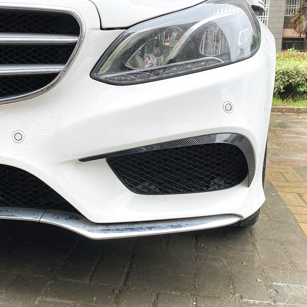 AMP-Z Front Bumper Fins Spoiler Canards For Mercedes Benz E Class W212 4-Doors AMG-Line 2013-2015
