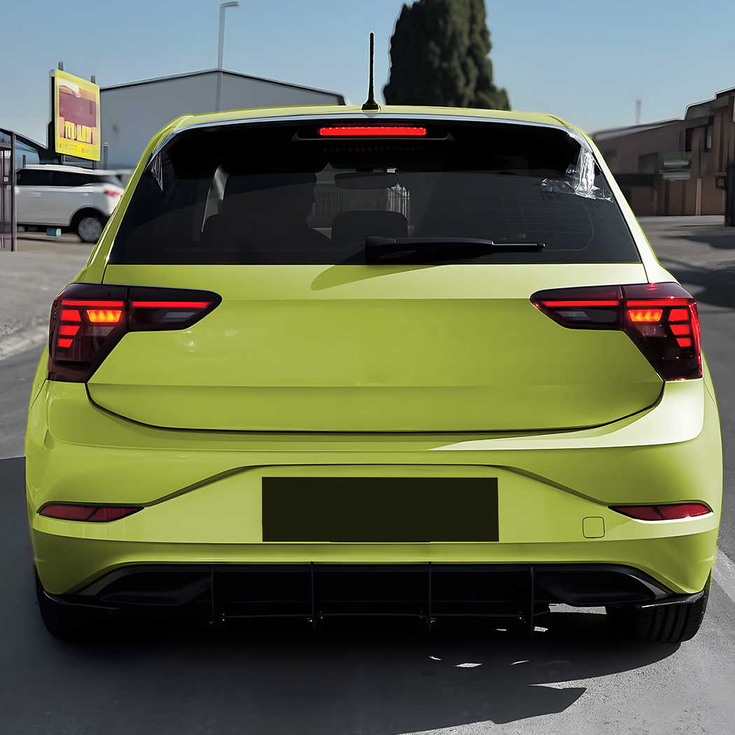 AMP-Z Rear Bumper Short Spoiler Diffuser Valance Lip For Volkswagen VW Polo MK6.5 Standard 2022+