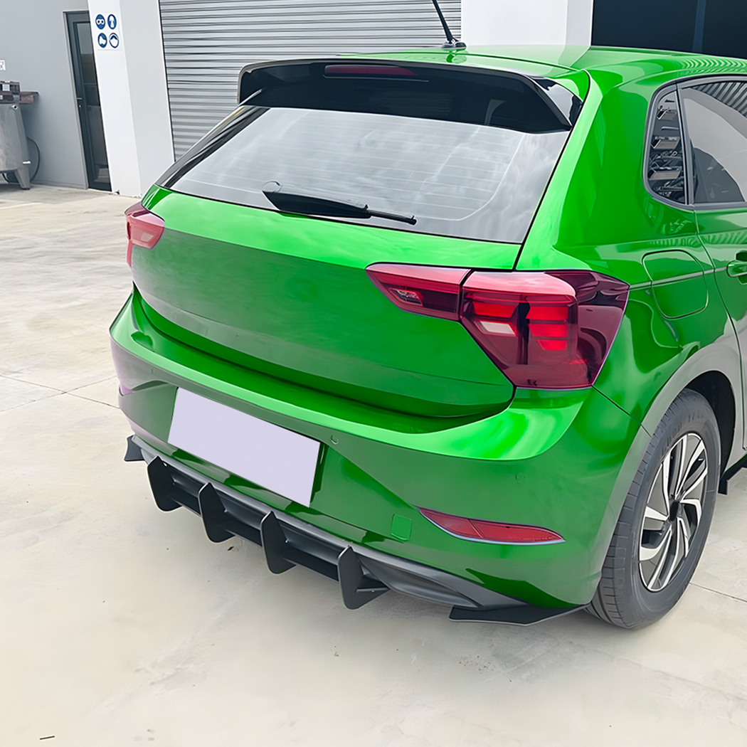 AMP-Z Rear Bumper Short Spoiler Diffuser Valance Lip For Volkswagen VW Polo MK6.5 Standard 2022+