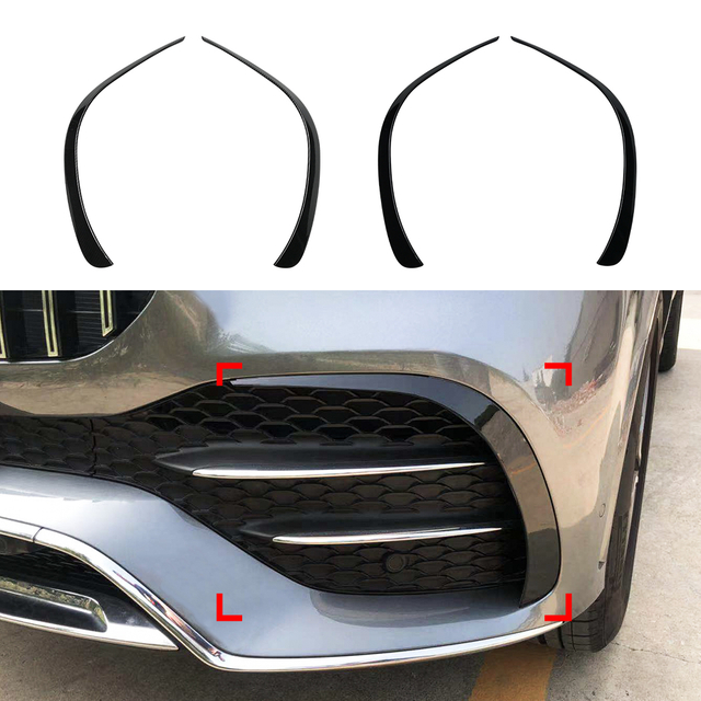 AMP-Z Front Bumper Fins Spoiler Canards For Mercedes Benz GLE Class W167 C167 Pre-facelift AMG-Line 2019-2023