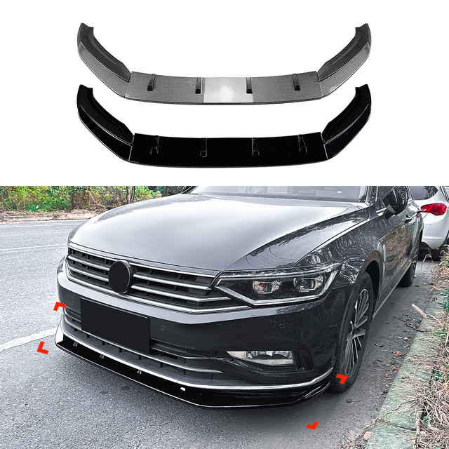AMP-Z Front Bumper Lip Spiltter For VW Volkswagen Passat B8.5 Standard 2020-2023
