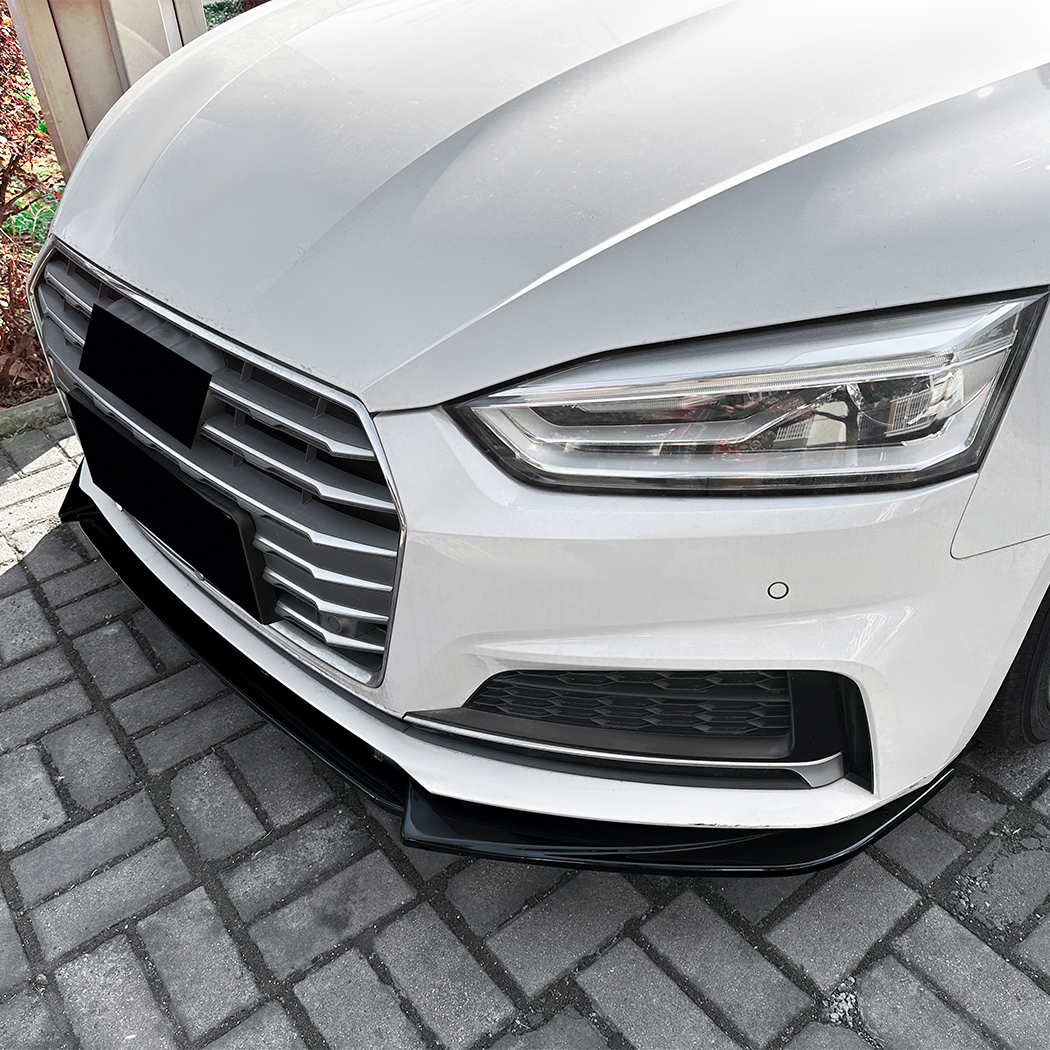 AMP-Z Front Bumper Lip Spiltter Black For Audi A5 Sline S5 F5 Pre-Facelift 2017-2020