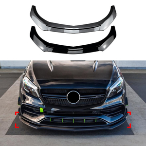 AMP-Z Front Bumper Lip Spiltter For Mercedes Benz A Class W176 AMG Line 2013-2018