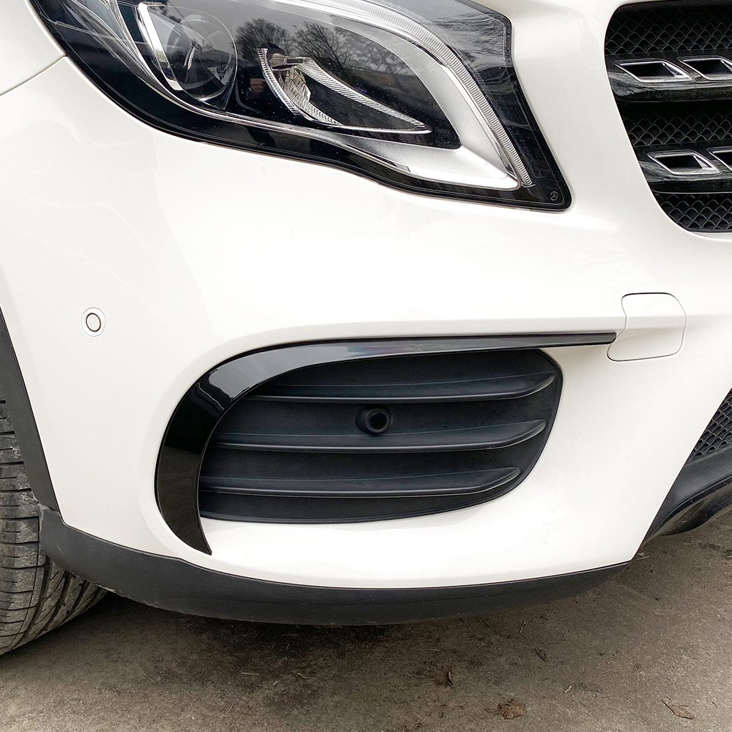 AMP-Z Front Bumper Fins Spoiler Canards For Mercedes Benz GLA Class X156 Facelift AMG-Line 2017-2019