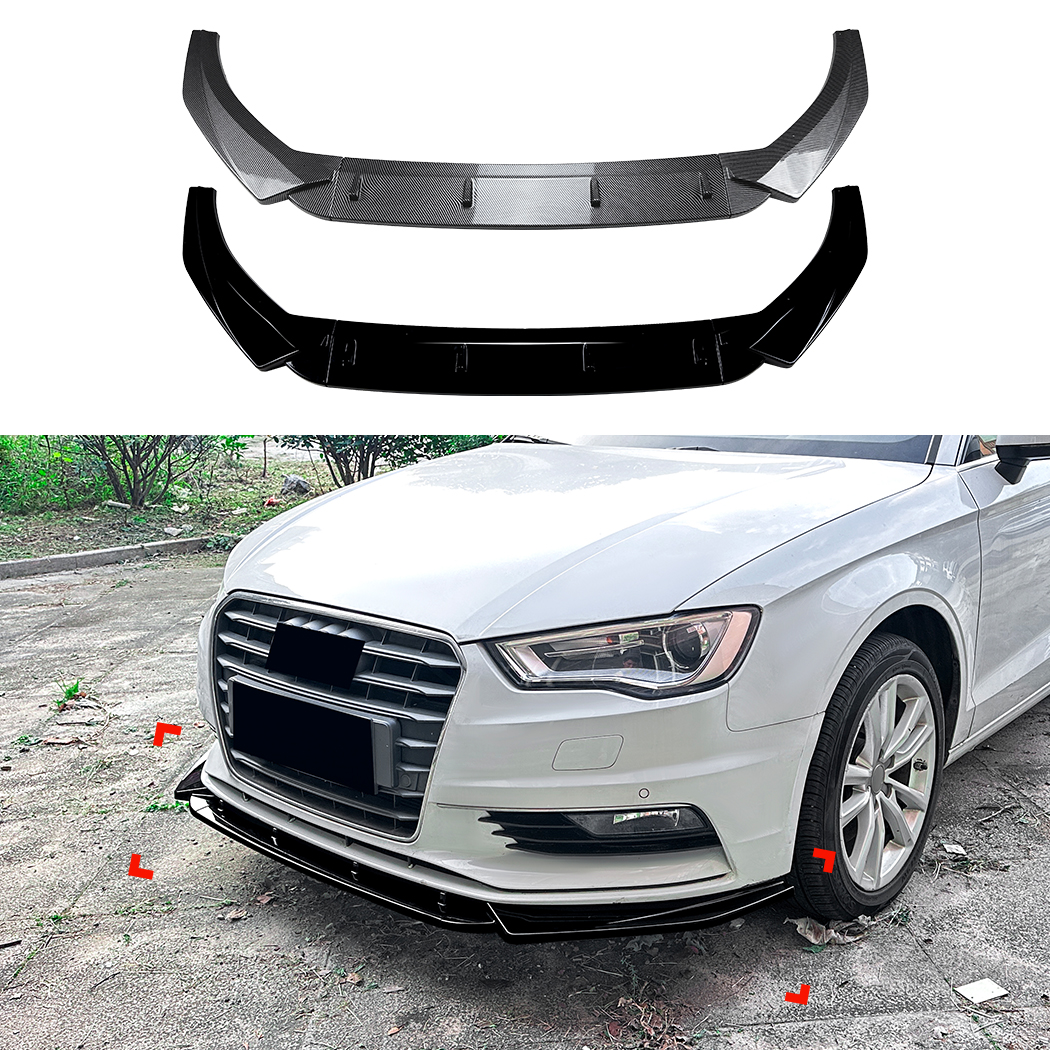 AMP-Z Front Bumper Lip Spiltter For Audi A3 8V Pre-facelift Standard 2013-2016