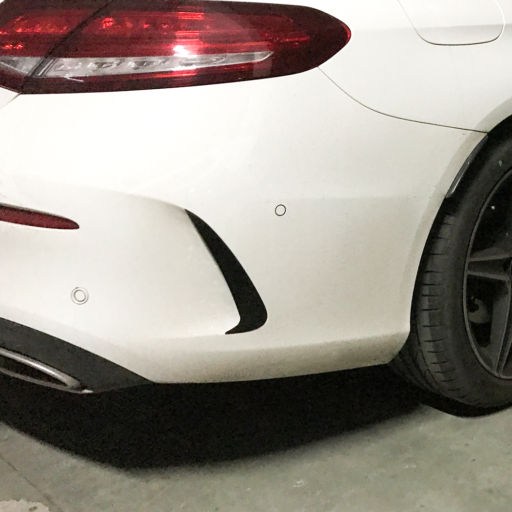 AMP-Z Rear Bumper Fins Spoiler Canards For Mercedes Benz C Class C205 2015-2021