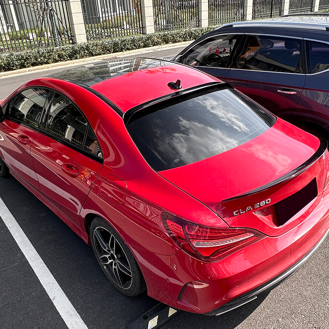 AMP-Z Rear Roof Wing Spoiler Black For Mercedes Benz CLA Class C117 2013-2019