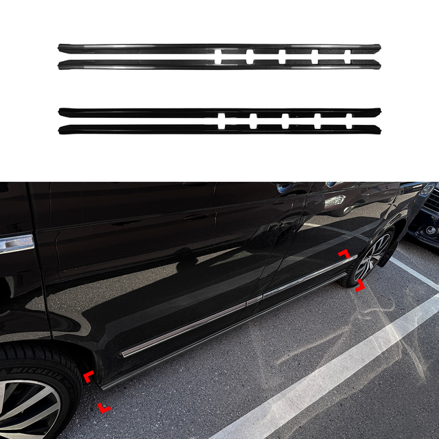 AMP-Z Side Skirt Rocker Panel Splitter Lip For VW Volkswagen T6 T6.1 2016-2024