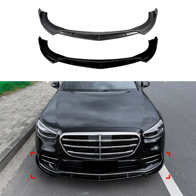 AMP-Z Front Bumper Lip Splitter For Mercedes Benz S Class W223 Pre-facelift AMG Line