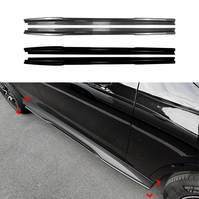 AMP-Z Side Skirt Rocker Panel Splitter Lip For Mercedes Benz GLC Class GLC Coupe X254 C254 AMG Line 2023+