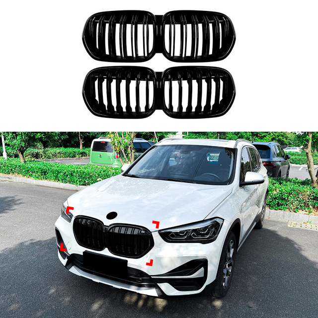 AMP-Z Front Bumper Grille Grill For BMW X1 F48 F49 LCI 2020-2022