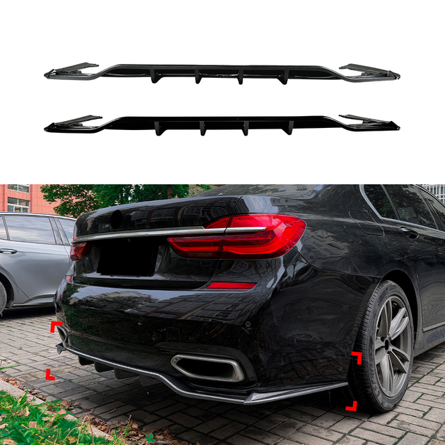 AMP-Z Rear Bumper Spoiler Lip For BMW 7 Series G11 G12 Pre-facelift M Sport 2015-2018