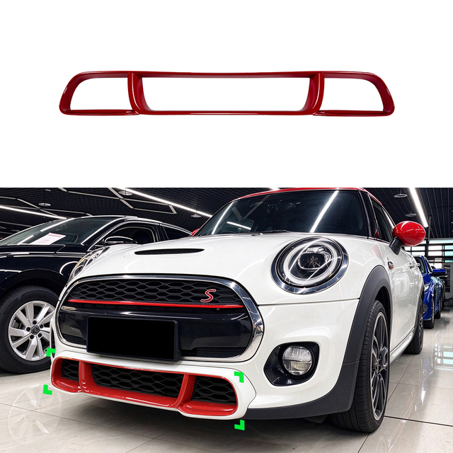 AMP-Z Front Bumper Lip Splitter Red For BMW Mini Cooper F55 F56 F57 Pre-facelift JCW 2014-2021