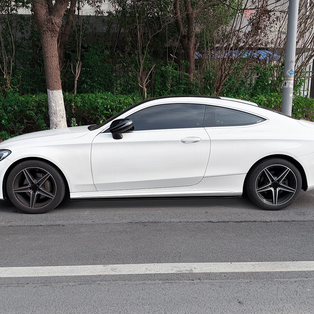 AMP-Z Side Skirt Rocker Panel Splitter Lip For Mercedes Benz C Class W205 4-Doors C205 2-Doors 2015-2021