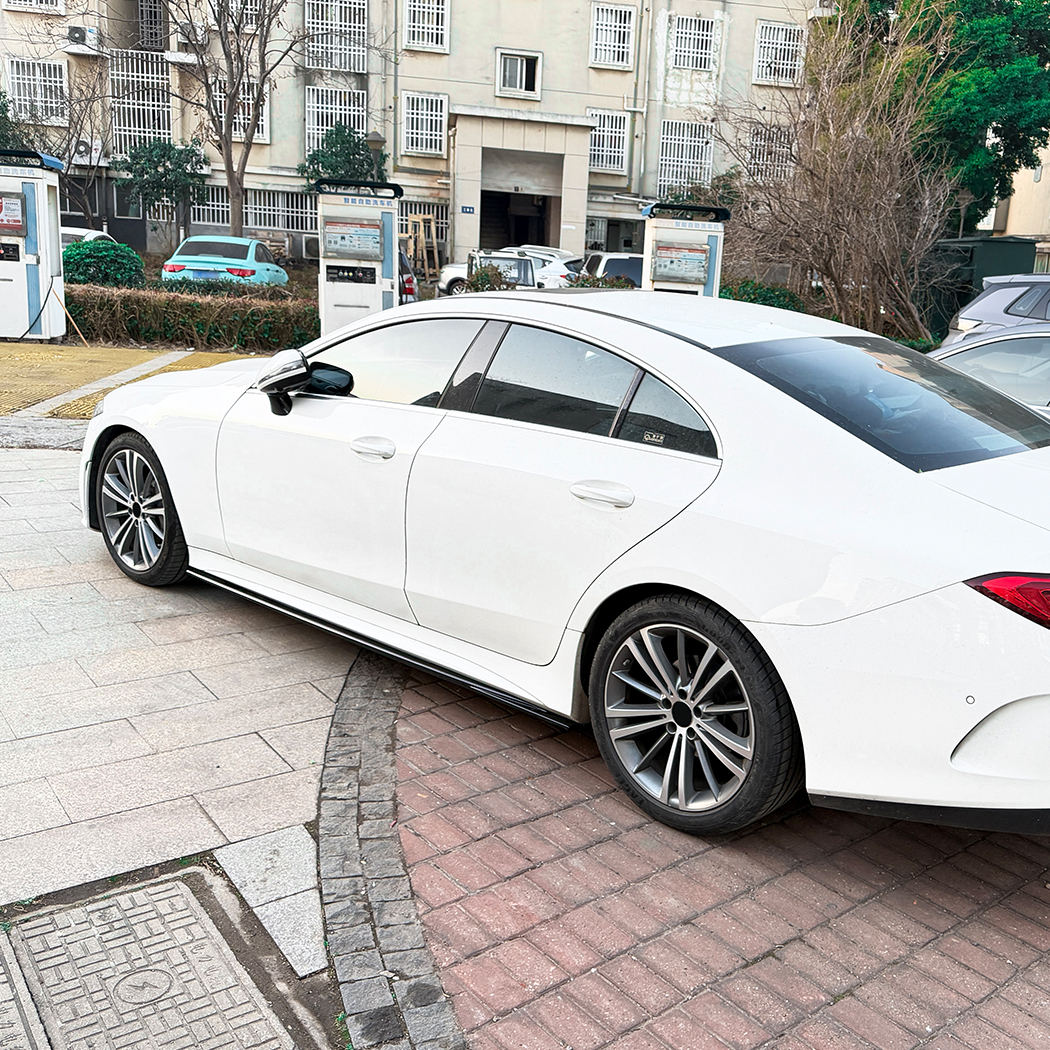 AMP-Z Side Skirt Rocker Panel Splitter Lip For Mercedes Benz CLS Class C257 AMG Line 2018+